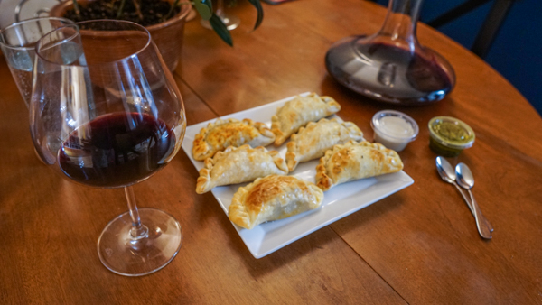 Empanadas with a Spanish Red Blend from Priorat