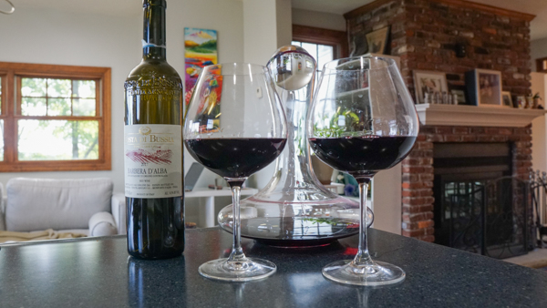 Decanted Barbera from Costa di Bussia