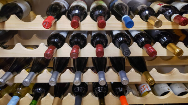 Resting Bottles of Wine in a Wine Cellar