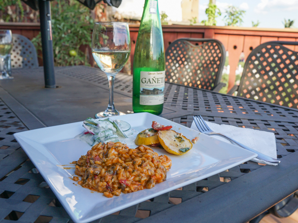 Pairing Hondarrabi Zuri with Shrimp Risotto 