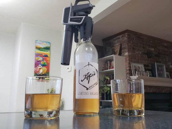 Enjoying a mead sample with a Coravin