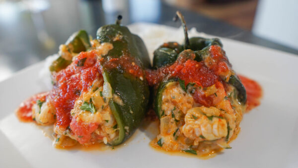 Shrimp Stuffed Poblano Peppers