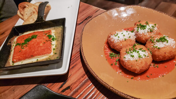 Food at Wine Bar George - Fired Cheese and Fried Mac and Cheese