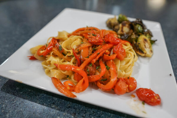 Homemade Pasta with Red Peppers