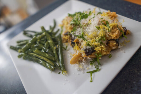 Lemon Eggplant Risotto