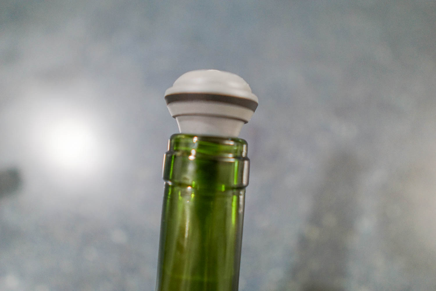 Vacuvin Wine Saver Cap Inserted into a Wine Bottle