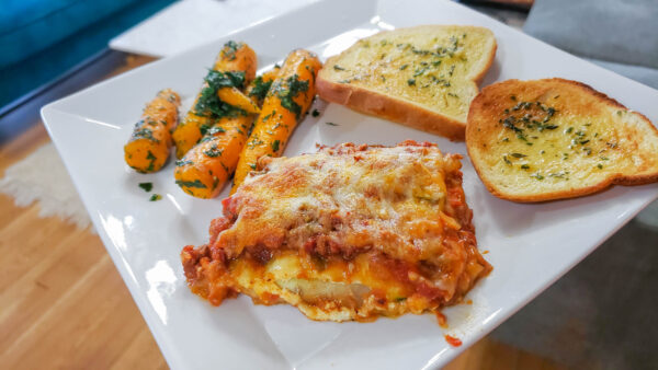 Lasagna is a great food for a kitchen renovation