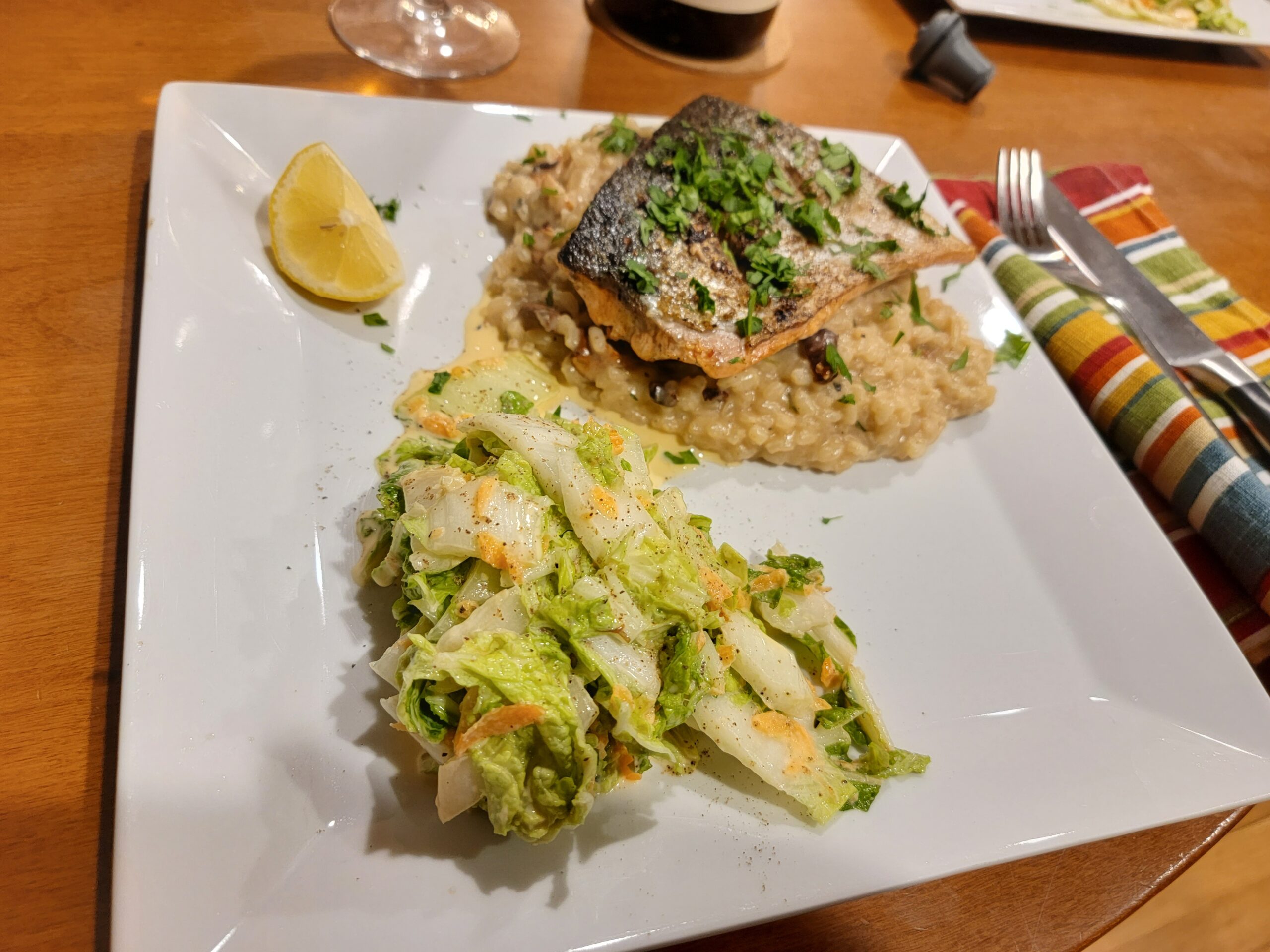 Chenin Blanc Food Pairing - Salmon with Mushroom Risotto