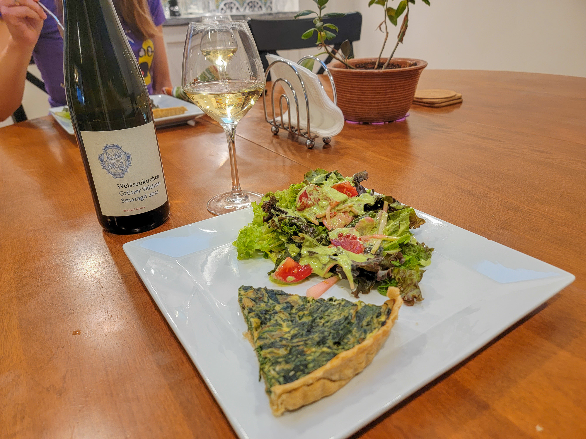 Gruner Veltliner Food Pairing - Spinach Quiche