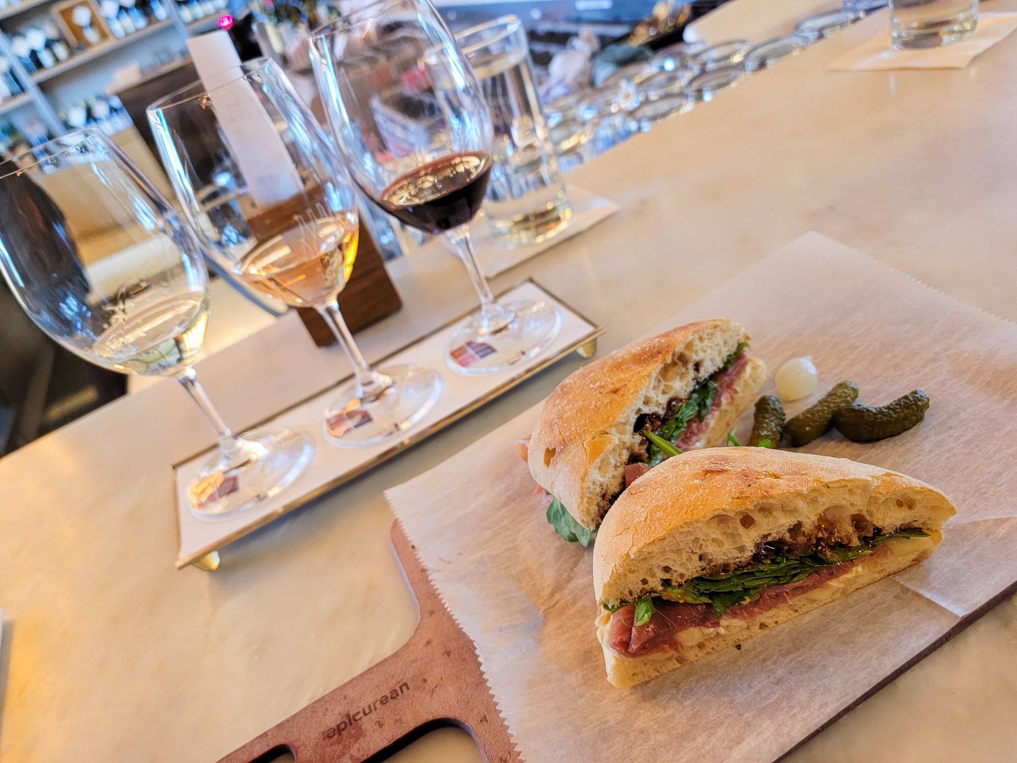 Vino Volo Sandwich and Wine Flight